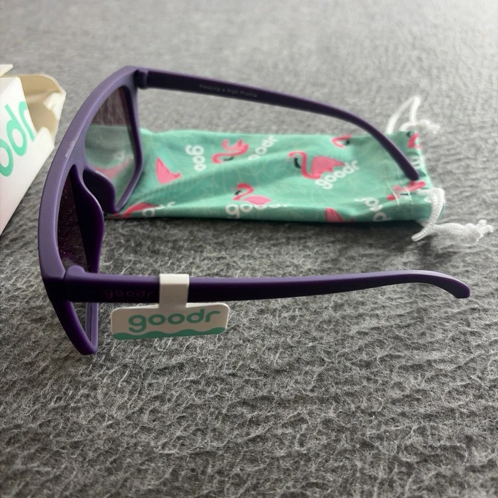 Goodr Adult Keeping A High Profile Plastic Square Sunglasses - Purple Polarized